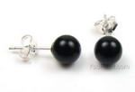 Black onyx gemstone stud earrings buy bulk, 6mm round