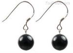 Black onyx gem earrings discounted sale, 8mm round
