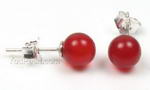 Carnelian gemstone stud earrings online buy, 6mm round