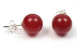 Carnelian gemstone stud earrings buy bulk, 10mm round