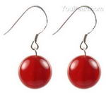 Carnelian gemstone drop earrings on sale, 12mm round