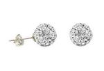 Sterling silver clear crystal ball stud earrings wholesale, 8mm round