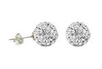Clear crystal ball sterling stud earrings wholesale, 10mm round