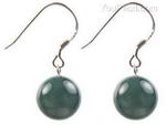 Indian agate gemstone drop earrings wholesale, 10mm round