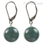 Indian agate gems leverback earrings on sale, 12mm round
