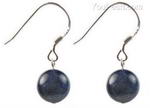 Lapis lazuli gemstone drop earrings for sale, 8mm round