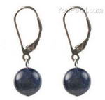 Lapis lazuli gem stone earrings direct buy, 10mm round