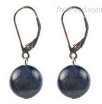 Lapis lazuli gem leverback earrings whole sale, 12mm round