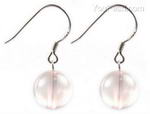 Rose quartz gemstone beaded earrings for sale, 10mm round