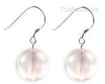 Rose quartz gem stone earrings discount sale, 12mm round