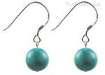 Turquoise gemstone drop earrings manufacturer direct sale, 8mm round