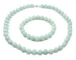 Amazonite natural gem bead jewelry set wholesale online, 8mm round