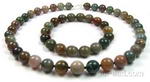 Indian agate natural gem stone jewelry set buy direct, 10mm round