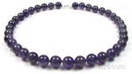 Amethyst natural gemstone necklace factory direct sale, 10mm round