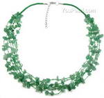 Aventurine gem multi-strand tin cup necklace online wholesale