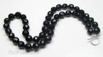 Black onyx natural gem necklace for sale, 10mm round faceted