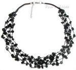 Black onyx gem multi-strand tincup necklace whole sale online