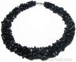 Natural blue sand gem stone multi-strand necklace buy direct