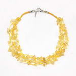 Natural citrine multi-strand gemstone necklace on sale