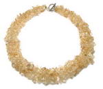 Natural citrine multi-strand gemstone necklace for sale