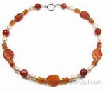 Carnelian and nugget pearl fashion necklace online wholesale