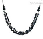 Black crystal necklace buy direct, 6mm facted beads