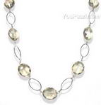 Champagne crystal rope necklace on sale, 20x25mm facted beads