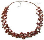Golden sand natural gemstone multi-strand tincup necklace on sale