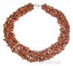 Natural golden sand gemstone multi-strand necklace on sale
