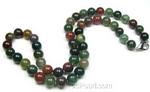 Natural Indian agate gem stone necklace buy bulk, 8mm round