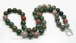 Indian agate natural gemstone necklace on sale, 10mm round