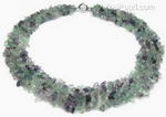 Rainbow fluorite multi-strand gem stone necklace online sale