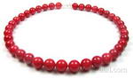 Red coral gemstone necklace manufacturer direct sale, 10mm round