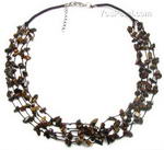 Tiger eyes gem multi-strand tincup necklace for sale online