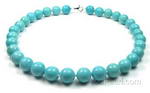 Turquoise gem necklace factory direct sale, 12mm round