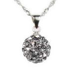 Gray crystal ball sterling pendant direct buy, 12mm round