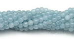 Aquamarine, 4mm round, natural gem stone strand wholesale online