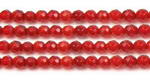 Carnelian, 4mm round faceted, natural gemstone beads wholesale
