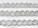 Crystal quartz, 8mm round faceted, natural gemstone beads wholesale