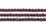 Garnet, 3mm round faceted, natural gem stone beads on sale