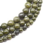Green gold stone, 8mm round, natural gemstone bead wholesale