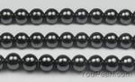 Hematite, 6mm round, natural black gem stone beads craft supply