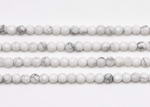 Howlite, 4mm round faceted, natural gem beaded stone wholesale
