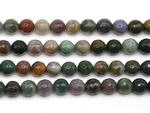 Indian agate, 8mm faceted round, fancy jasper multi-color natural gem bead on sale