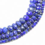 Lapis lazuli, 4x6mm rondelle faceted, natural gemstone beads wholesale