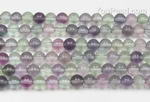 Rainbow fluorite, 4mm round, multicolor natural gem beads sale