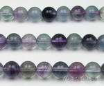 Rainbow fluorite, 10mm round, multi-color natural gem craft supplies
