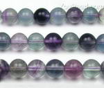 Rainbow fluorite, 12mm round, multi-color natural gemstone bead for sale