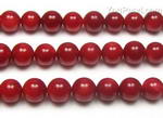 Red coral, 8mm round, natural gem bead jewelry making supplies