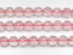 Rose quartz, 8mm round faceted, natural pink gemstone beads wholesale